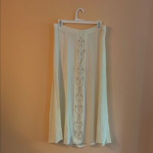 Vintage Cream Embroidered Skirt